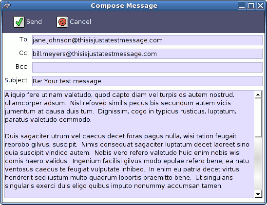 A screenshot of a ComposeDialog.